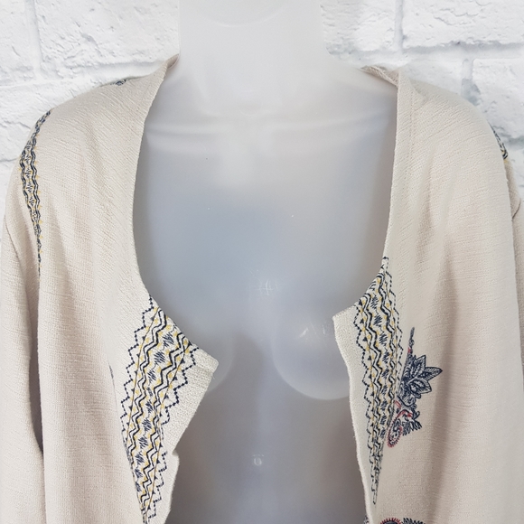 CJ BANKS Open Front Embroidered Open Front Cardigan - Picture 6 of 14
